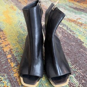 DKNY peep toe booties